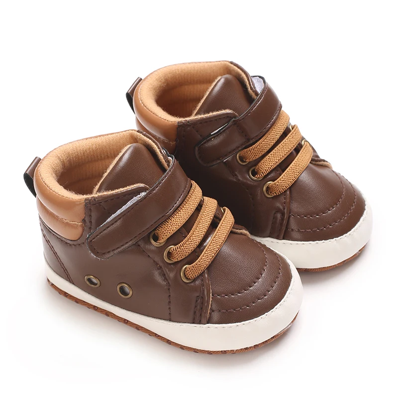 

Infant Mid-Top Sneakers - Classic Solid Color Sports Shoes for Casual Wear, Slip-On, Anti-Slip Rubber Sole, First Walker Toddler