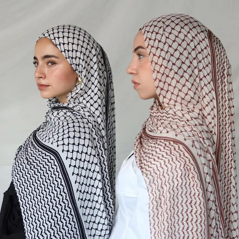 Moda Kuffiyeh hidżab szyfonowy szalik kobiety islamskie muzułmańskie szaliki szal Echarpe oddychający chustka na szyję dubaj hidżaby Ramadan szal