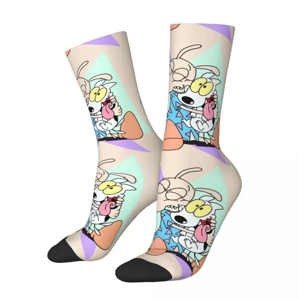 Happy Men's Compression Socks At Last The Secret Vintage Harajuku Rockos Modern Life Hip Hop Novelty Seamless Crew Crazy Sock