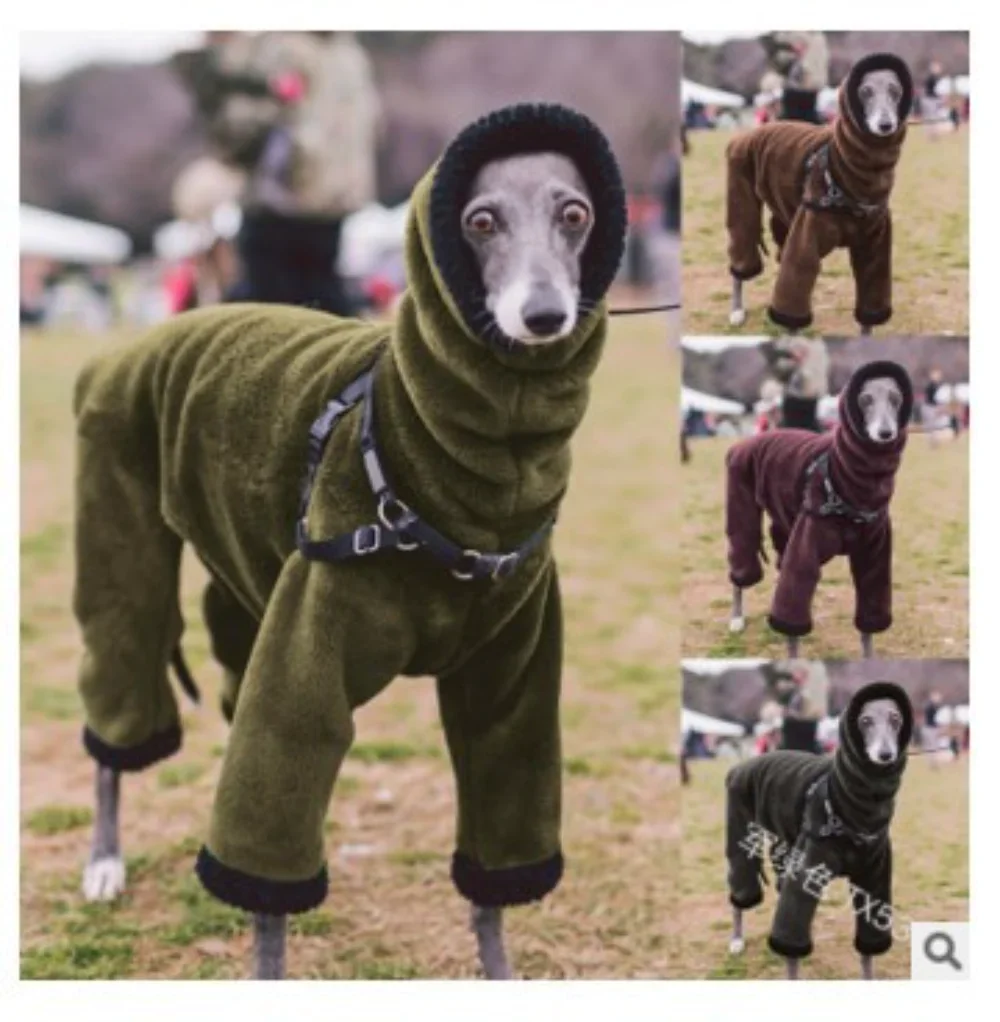 Pet Warm Plush Solid Color High-neck Double-sided Flannel Thickened Stitching Cotton Clothing Dog Clothing