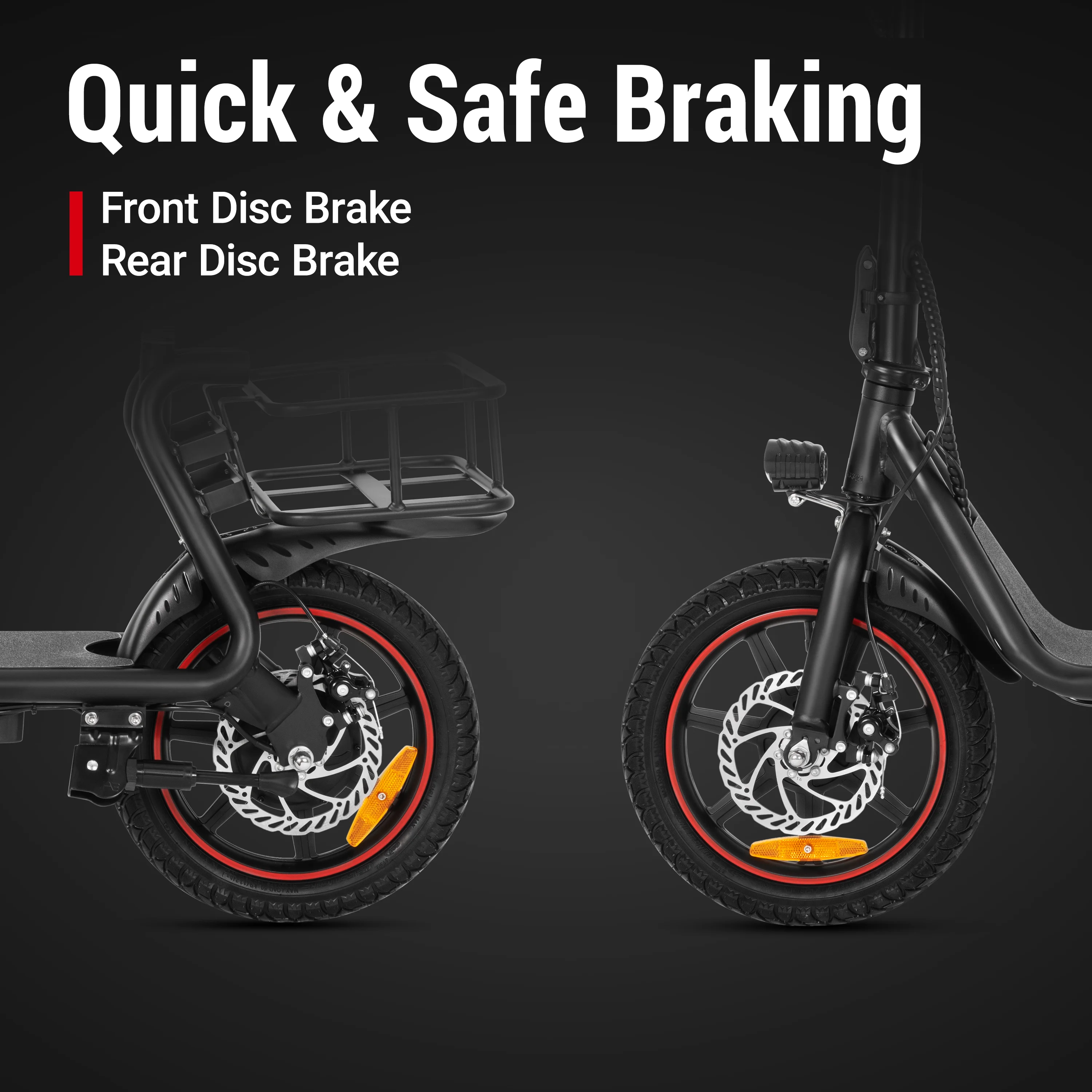 سكوتر كهربائي C4 Peak بقدرة 500 وات مع مقعد وسلة، نطاقات 15.5 ميل وسرعة 15.5 ميلا في الساعة أقصى سرعة، سكوتر كهربائي، UL2272 ضمان لمدة سنة واحدة #5