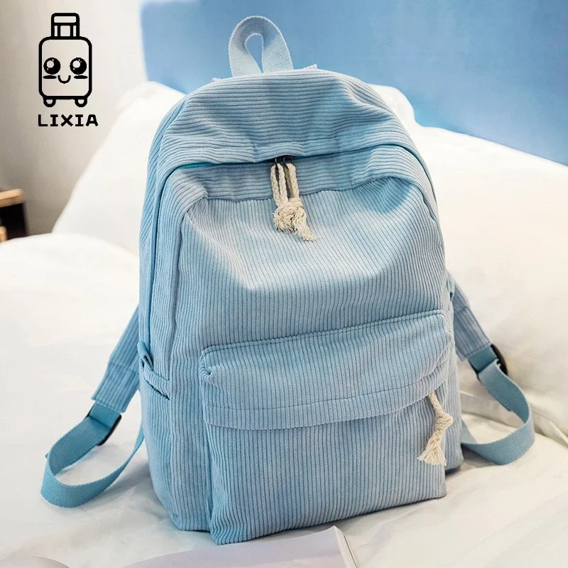 

Personalized Corduroy Schoolbag Backpack Training Anti-theft Shoulder Bag For Teenager Knapsack Unisex Classic Campus Port