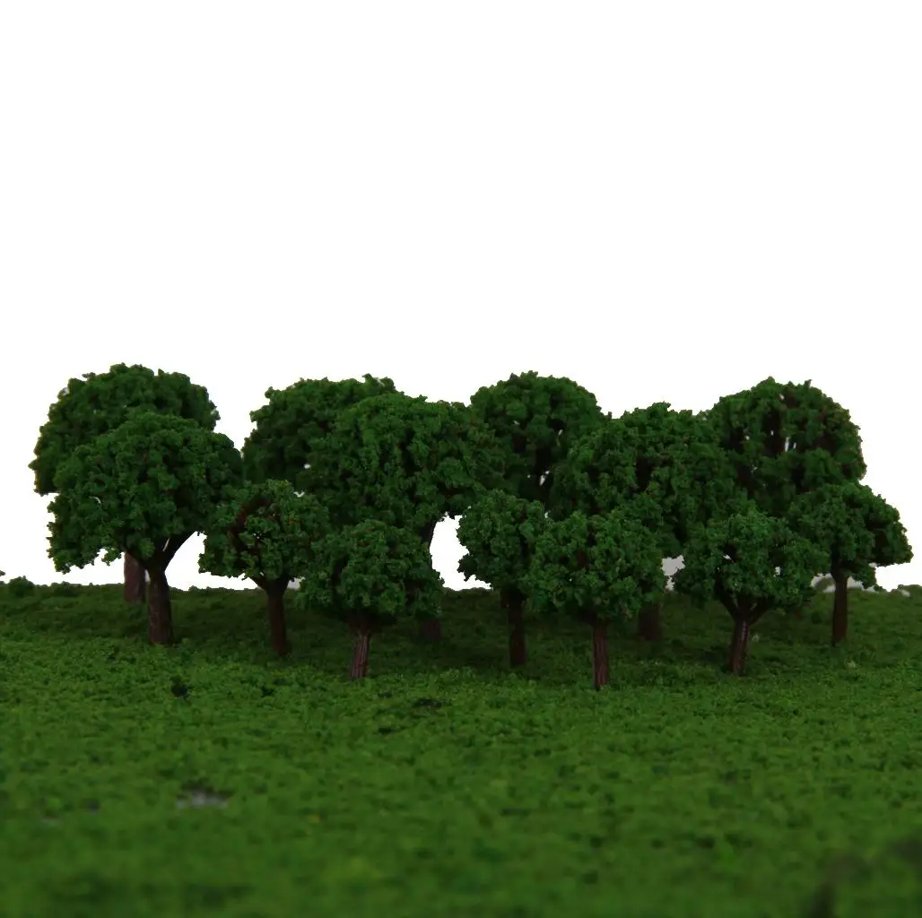 50x 3cm Scenery Landscape Train Trees Model Green 1:500 Display DIY