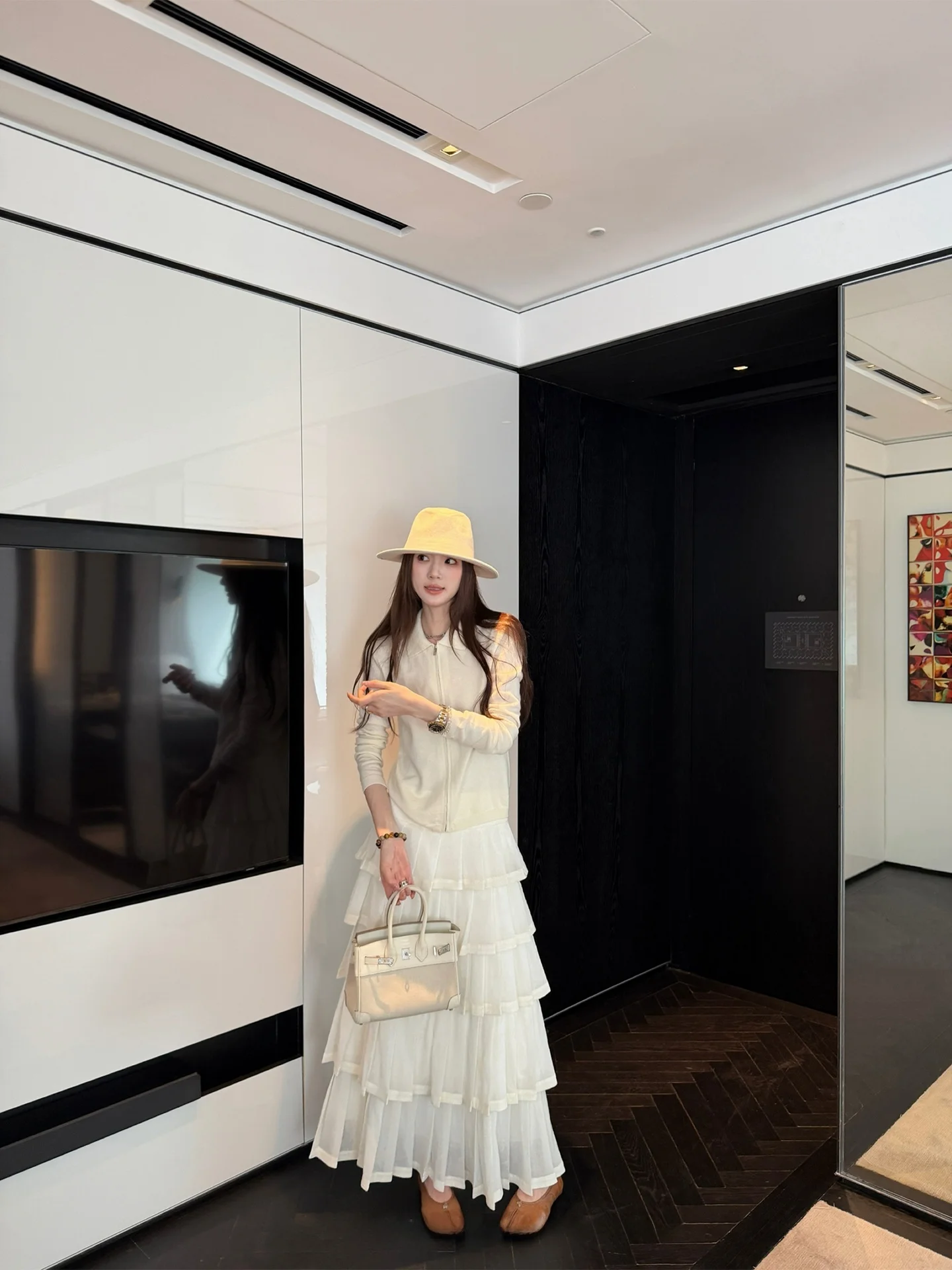 

Aaaaxbbb Lailin Flower op Двухцветный мягкий шерстяной вязаный свитер с воротником на молнии, женский открытый кардиган-пальто, повседневный, с длинными рукавами