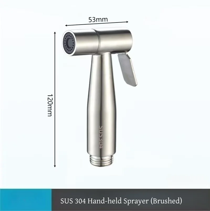 Hot Selling Pressurized Brushed Stainless Steel 304 Toilet Shower Bidet Sprayer Bathroom Handle Toilet Bidet Sprayer Shattaf