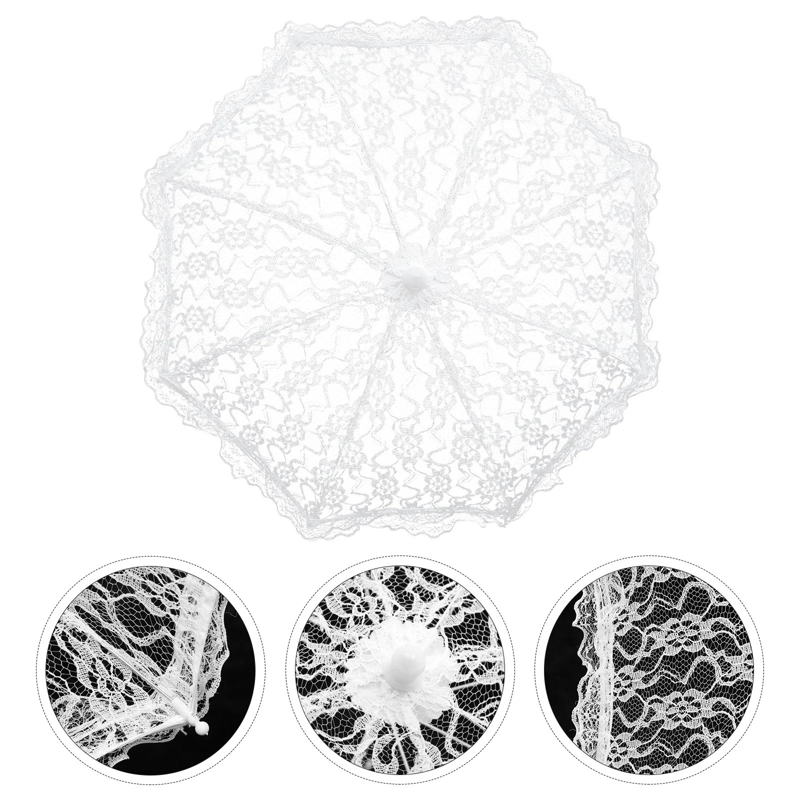 

Lace Parasol Umbrella Vintage Style Lightweight Bridal Wedding Umbrella Photo Prop Decorative Lace Parasol Craft