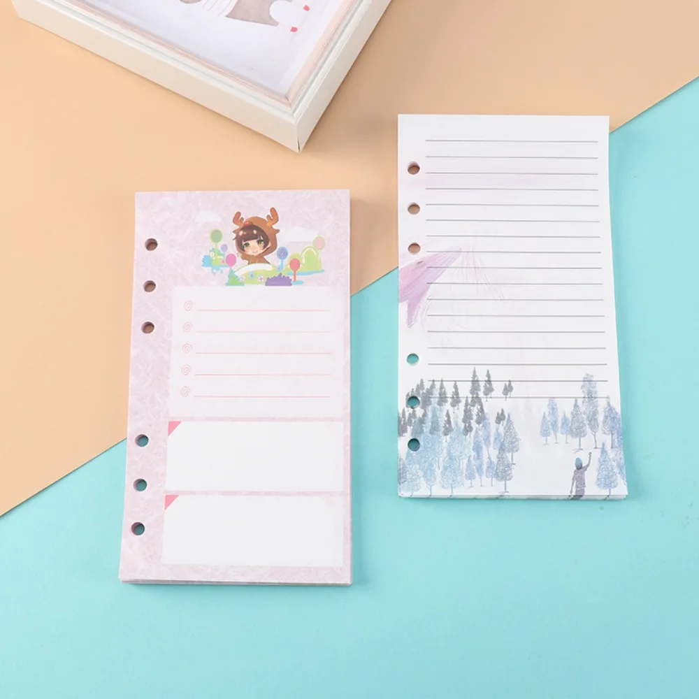 40Sheet A6 Loose-Leaf Notebook Refill Paper Tree Cartoon Inner Refill Spiral Binder Paper Paper Stationery Deer