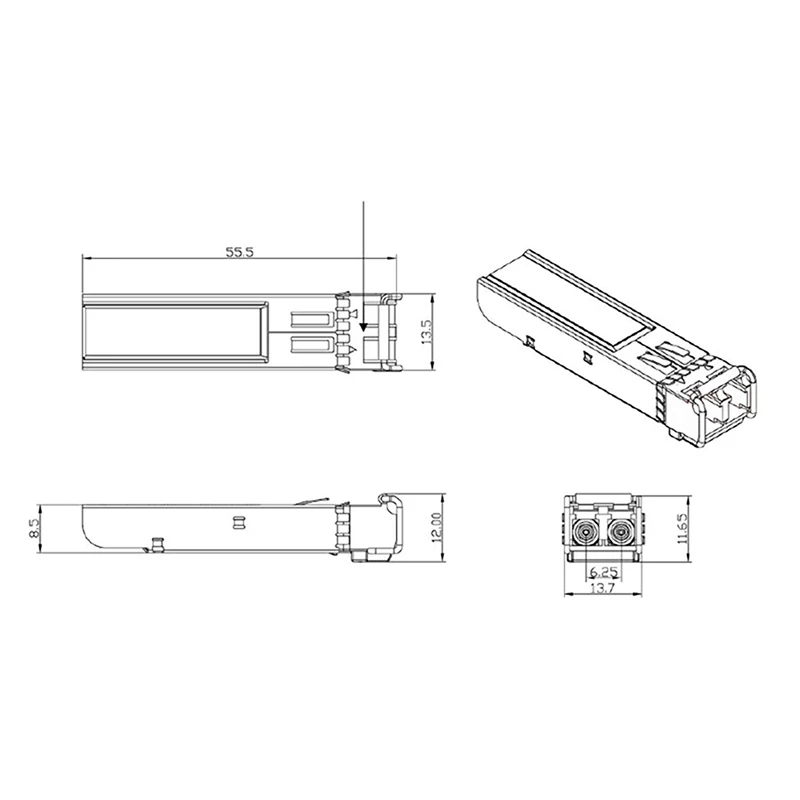 SFP-10G-220m-1310nm AFBR-707SDZ 34060496 penerima serat optikal