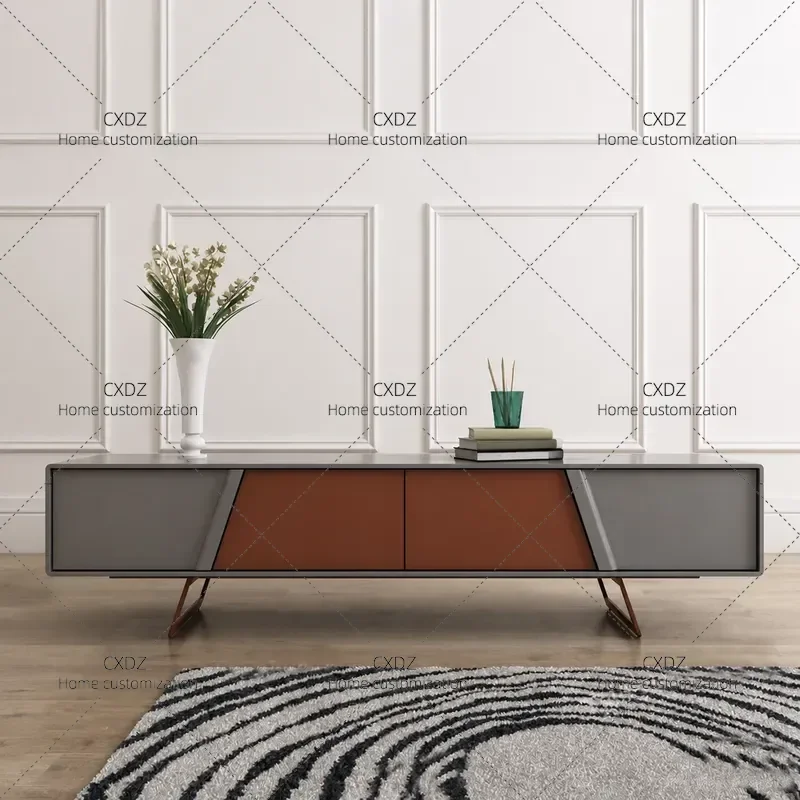 Modern Light Luxury TV Cabinet Creative Personality Audio Visual Stand Piano Paint Finish Simple Floor Storage Unit for