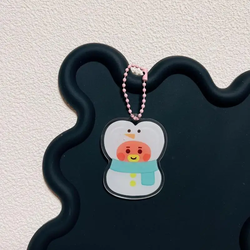 New 5cm Bt21 Popular Anime Kawaii Cooky TATA Mini Acrylic Keychain Pendant Christmas Dress Up Doll Bag Pendant Ornament Gift