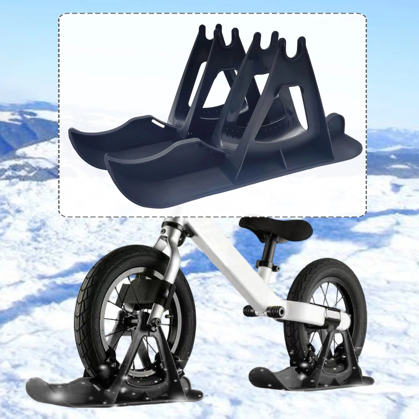 

12 inch Universal Snow Ski Set Stable Winter Sledge Board Attachment for Golf Push Carts Outdoor Winter Sports Equipment