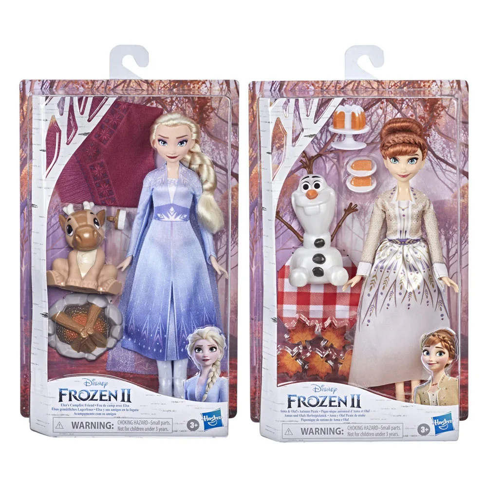 

Disney Frozen 2 Elsa's Campfire Friend Anna and Olaf's Autumn Picnic Action Figure Fashion Doll Limited Collectible Kid Toy Gift