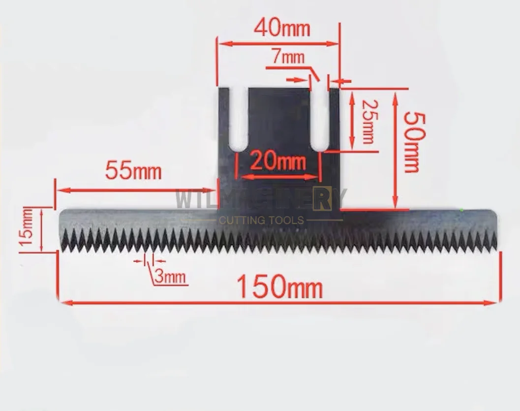 Imagem -04 - Lâmina de Corte Horizontal t do Dente da Máquina de Selagem Pcs Forma L:150 160 mm para a Espessura Vertical 1.5 mm