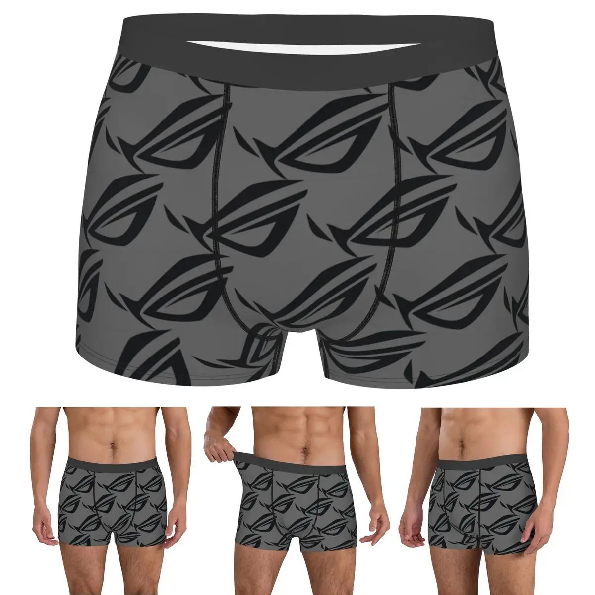 

Boxer Underpants Shorts Rog Logo Hd Panties Men Soft Underwear for Homme Man Boyfriend Gifts