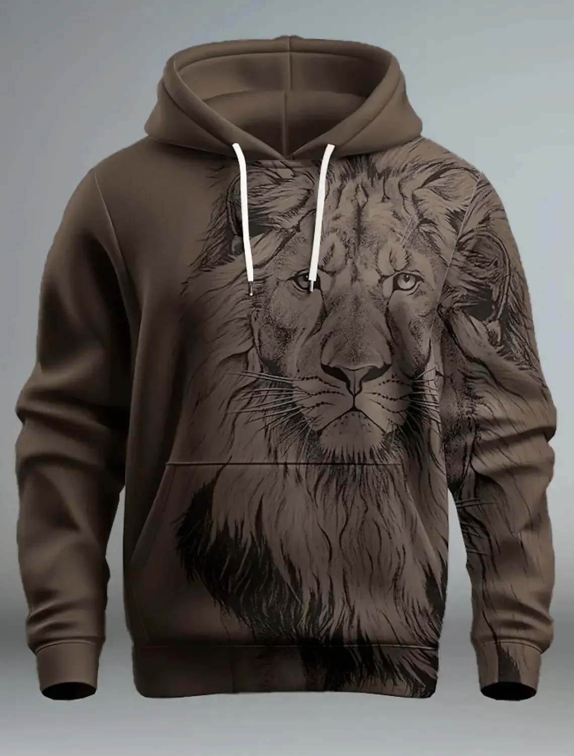 Men\'s Hoodie Animal Lion Pattern 3D Printed Hoodie Casual Long Sleeve Street Fashion Pullover New Fashion Men\'s Clothing