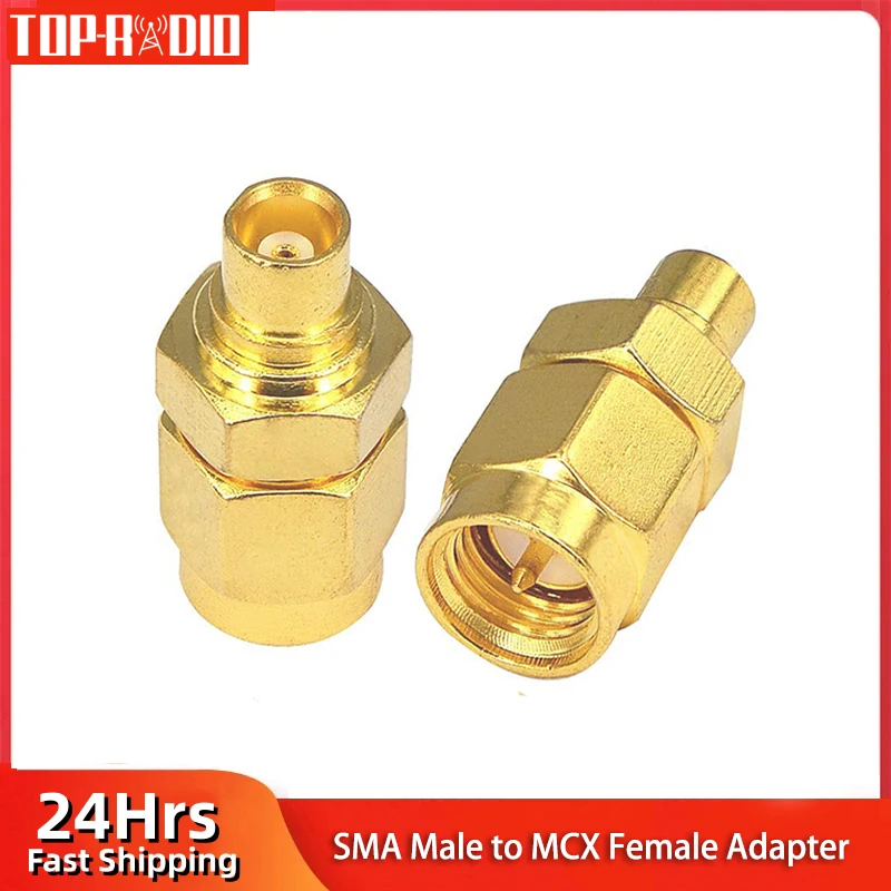 1 Piece RF Coax Connector SMA Male to MCX Female Adapter Stright Coaxial Converter