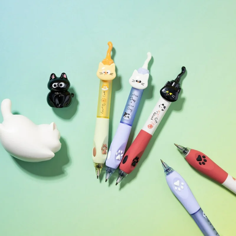 24pcs/lot Kawaii Cat Mechanical Pencil Cute 0.5MM/0.7MM Drawing Writing Automatic Pen School Office Supplies