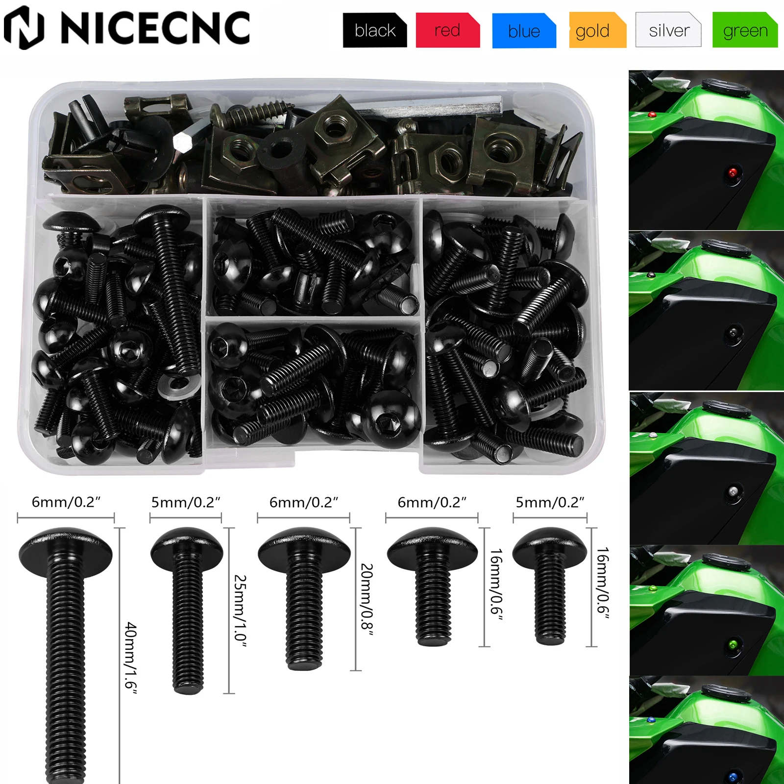 Motorcycle Fairing Bolts Body Screws Nuts For Kawasaki Z900 750 800 650 1000 SUZUKI GSXR 600 750 1000 K1 Honda CBR Yamaha BMW