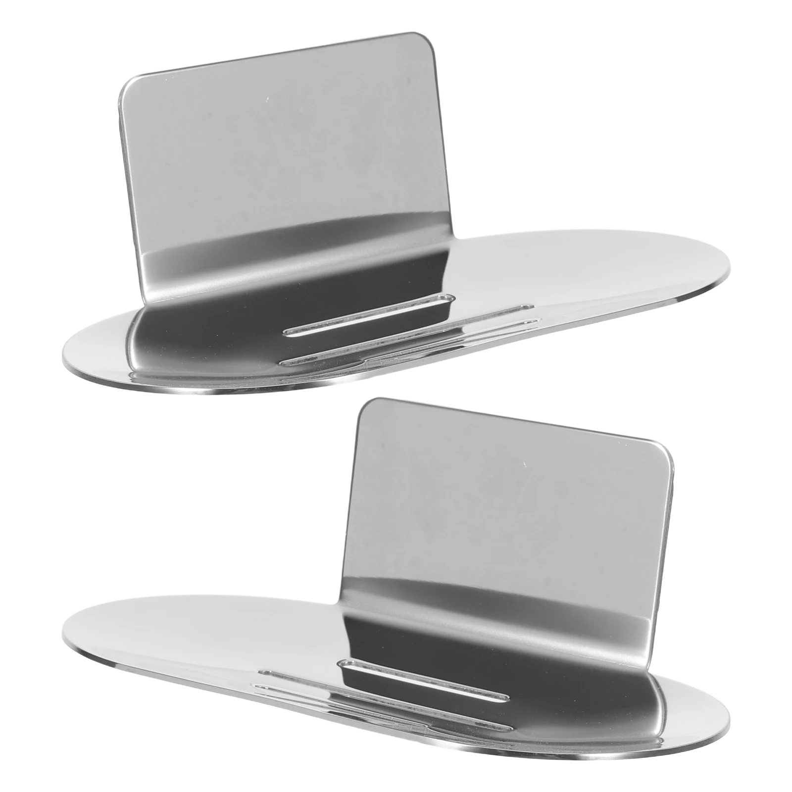 

2pcs Stainless Steel Soap Holder Wall Mounted No Drilling Installation Drainage Design For Shower Bathroom Sink Tub Use Soap