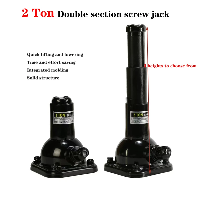 NEW High Quality Screw Jack Double Section 2 Tons Vertical Hand Jack Vehicle Maintenance Mechanical Top Mine Professional Top