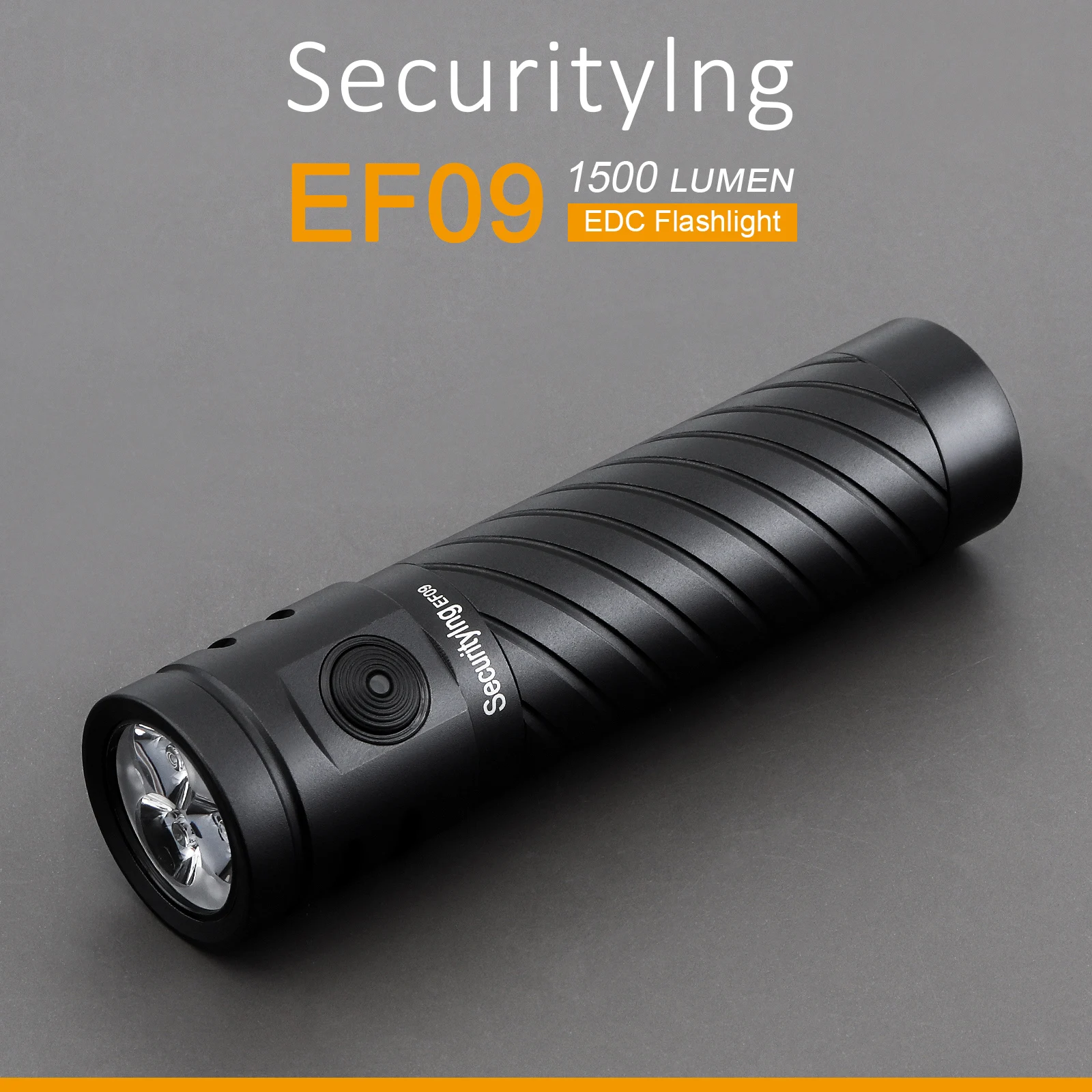 SecurityIng EF09 IP65 Rechargeable EDC Flashlight LED Torch Outdoor Light for Camping / Night Walk with Power Indicator