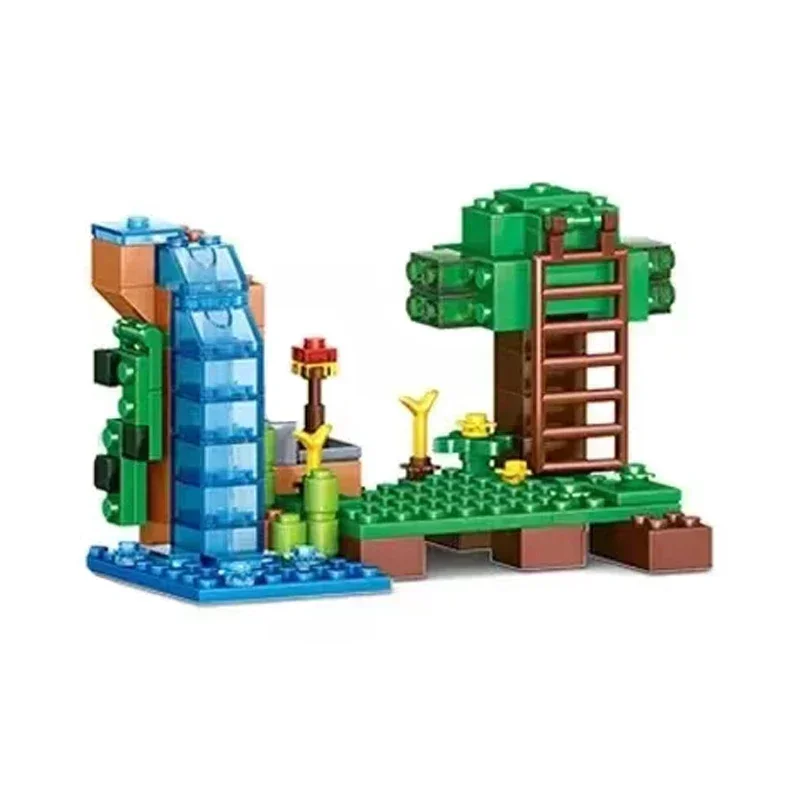 Mountain Cave Farm Villages House Nether Fight Building Block Zombie Alex Action Bricks Toys Gift for Children Kits Kids