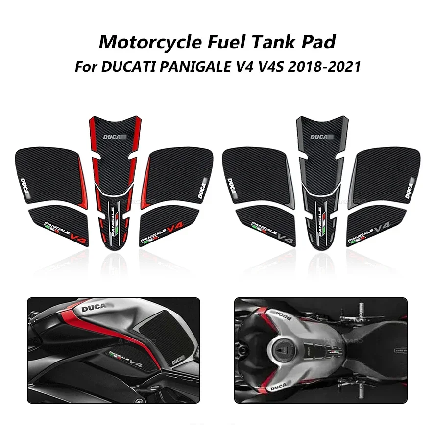 Motorcycle Fuel Tank Pad Stickers Tankpad For DUCATI Panigale V4 V4S 2018-2021 3D Sticker Tank Cover Decoration Accessories