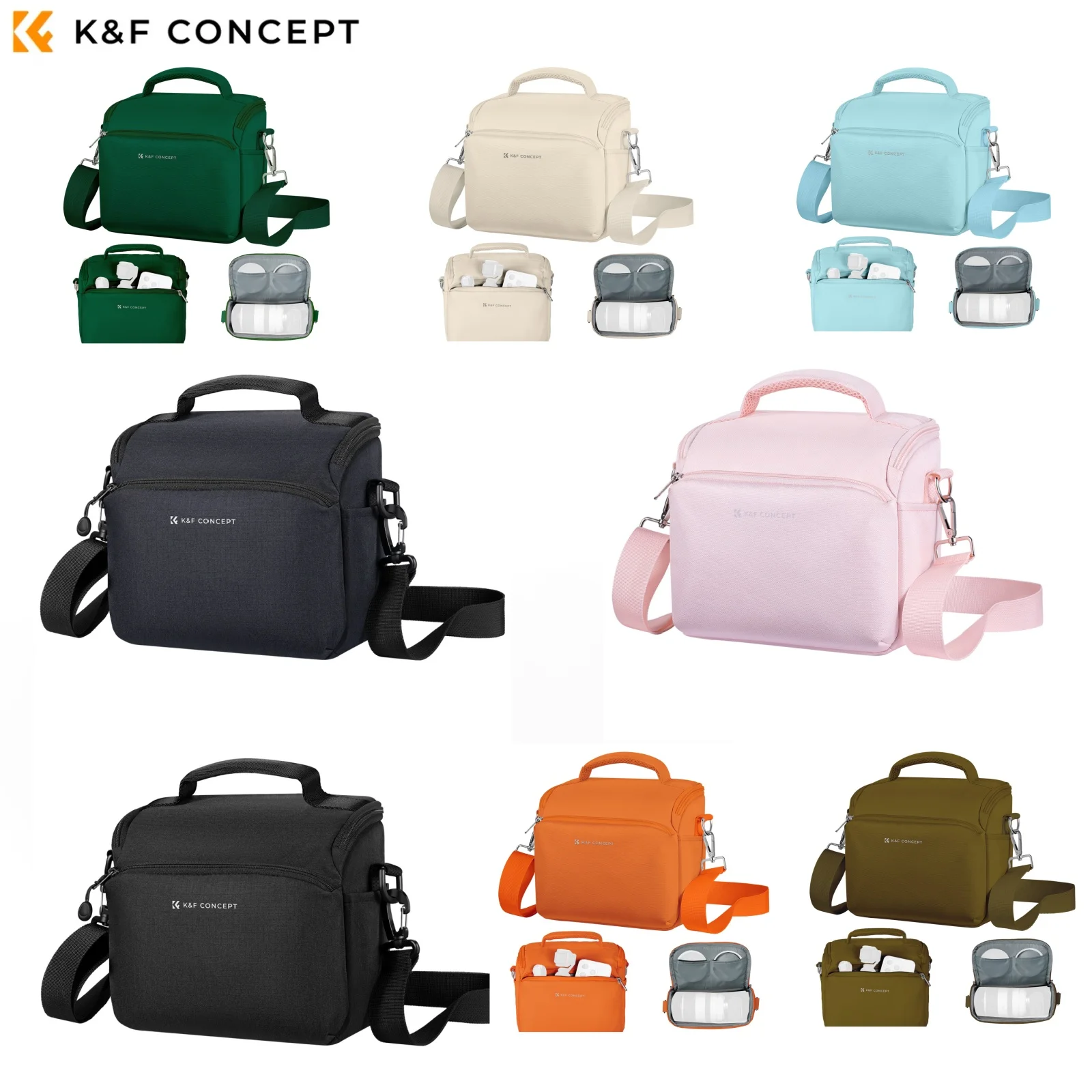 K&F Concept Photography Bag 23.5*21*14cm Crossbody Bag Waterproof Shoulder Backpack for Sony Canon Nikon Camera DSLR/SLR Camera