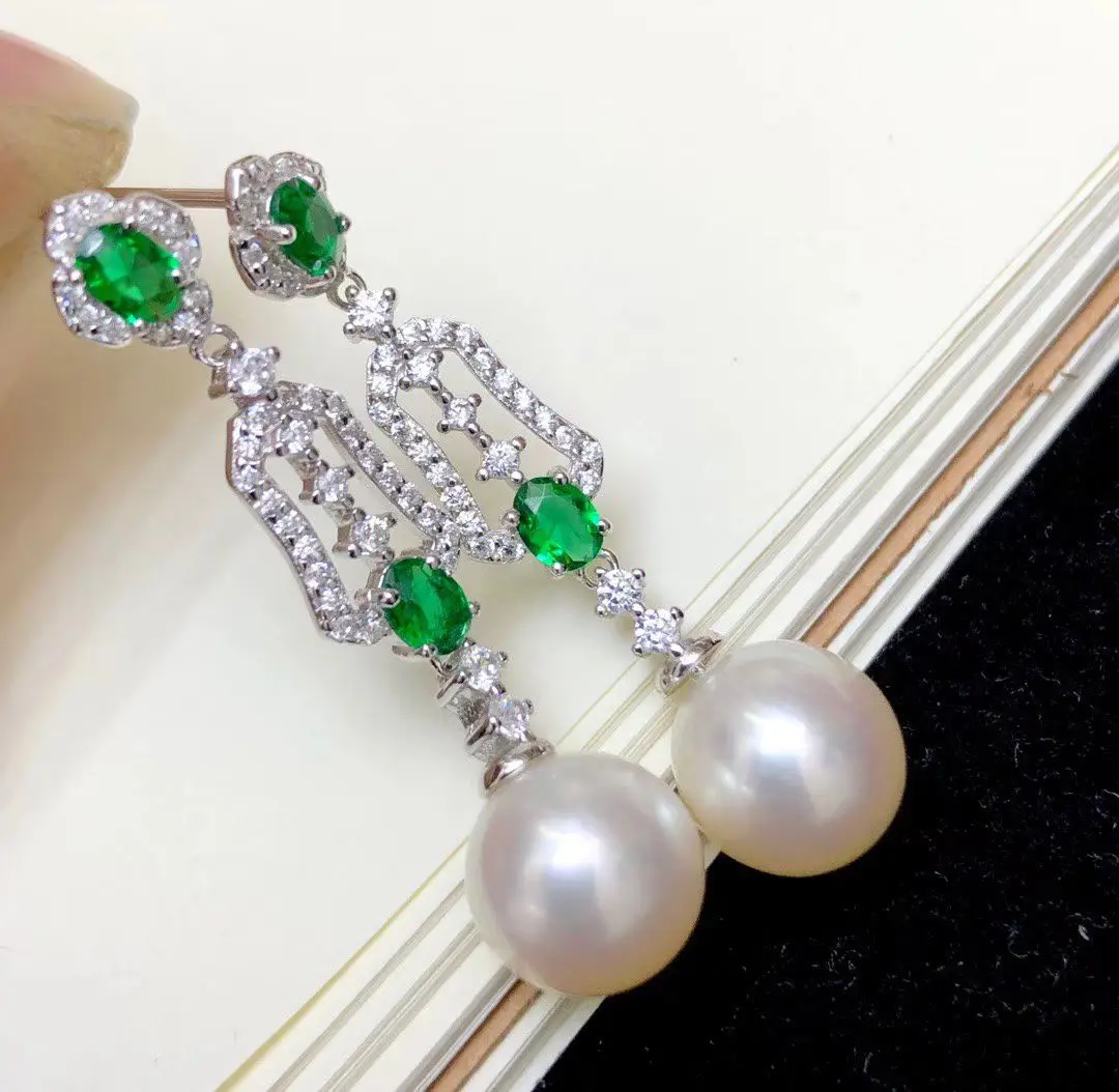 Wholesale S925 Sterling Silver Earrings Mount Findings Settings Base Mounting Parts Accessory for 9-10mm Pearls 5 pairs/lot