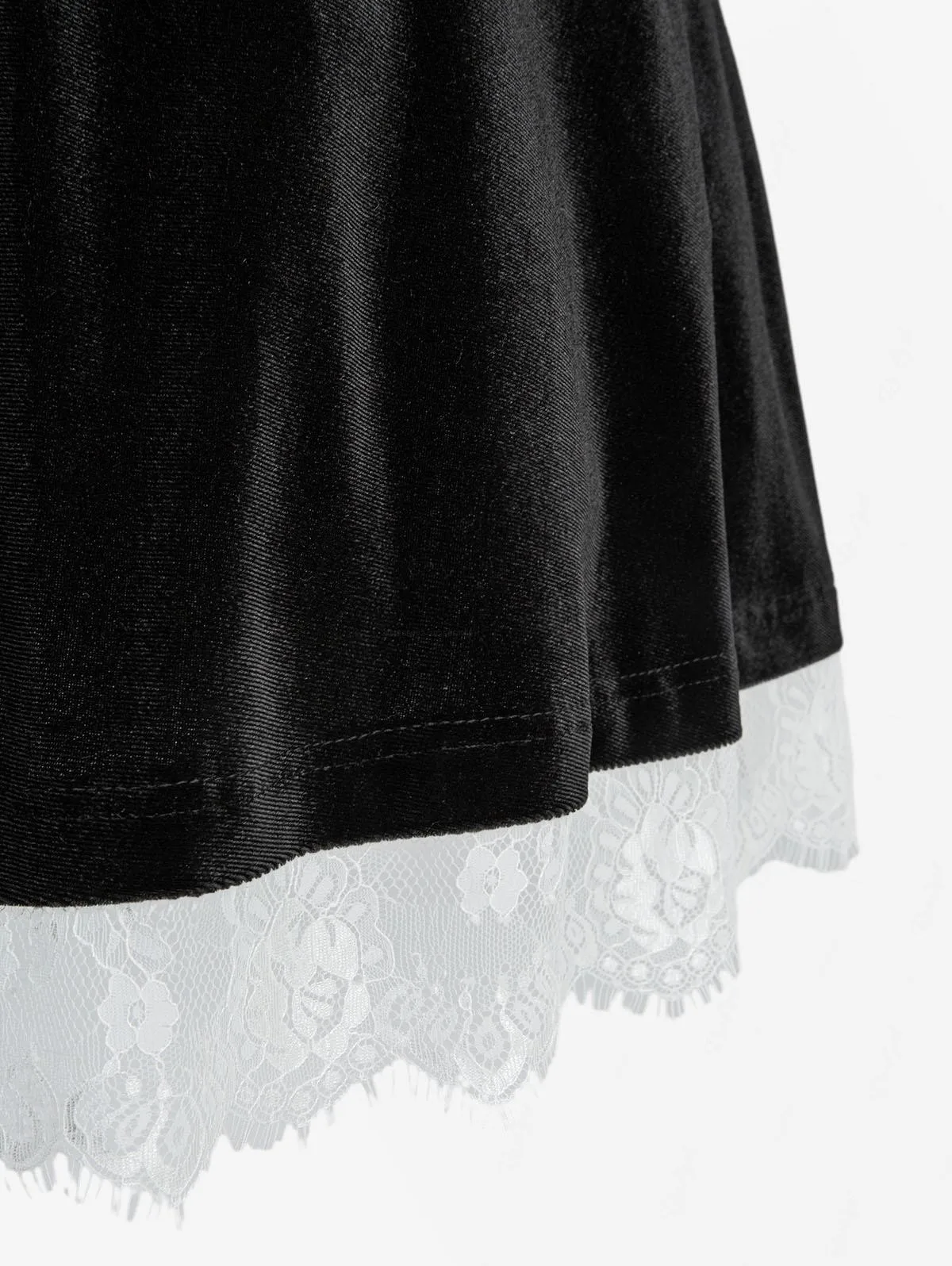 ROSEGAL Abito gotico taglie forti con fiori di rosa, maglia jacquard, pizzo, tubazioni a contrasto, abito a trapezio in velluto