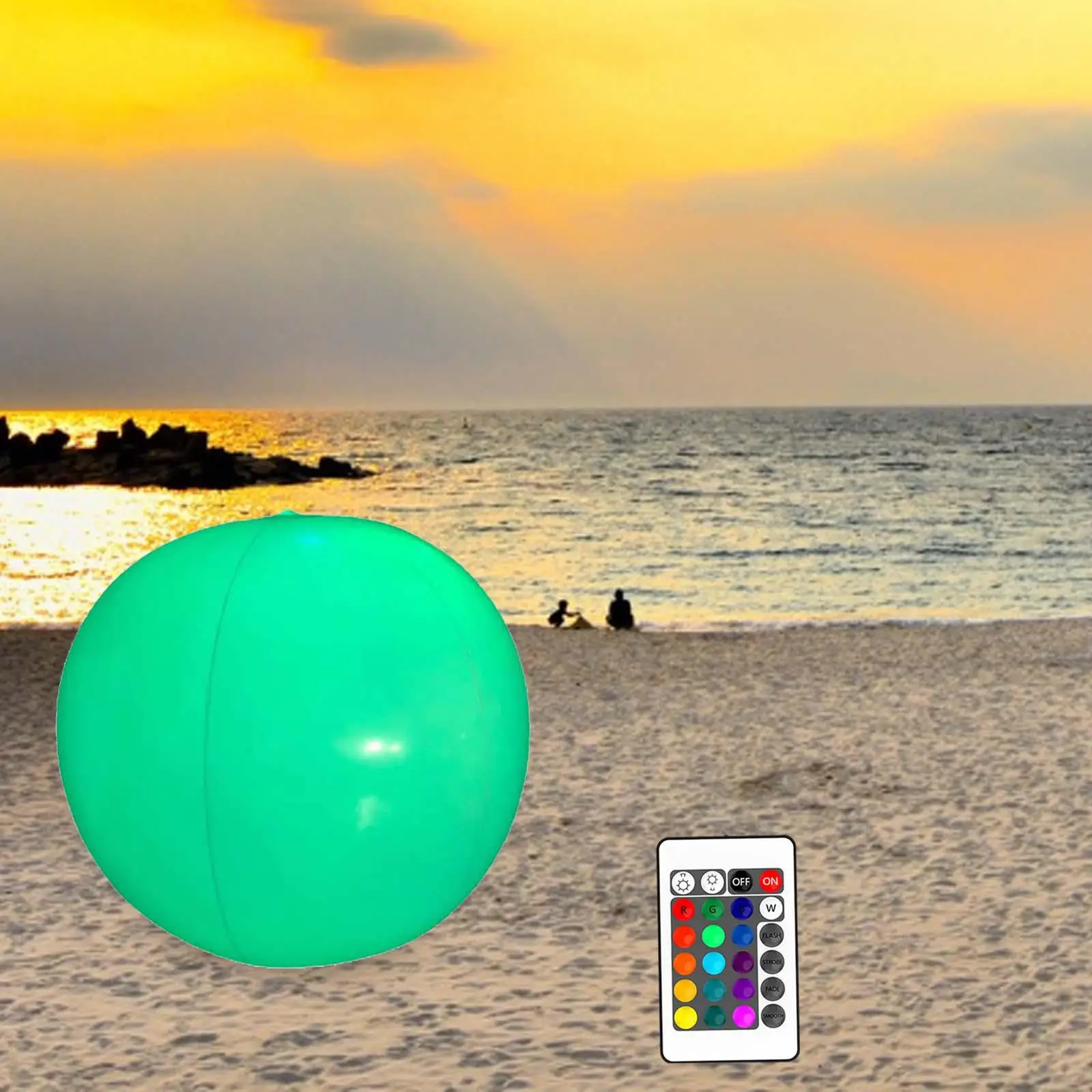 15.75'' Inflatable Beach Ball Light up Beach Balls for Kids and Adults Beach