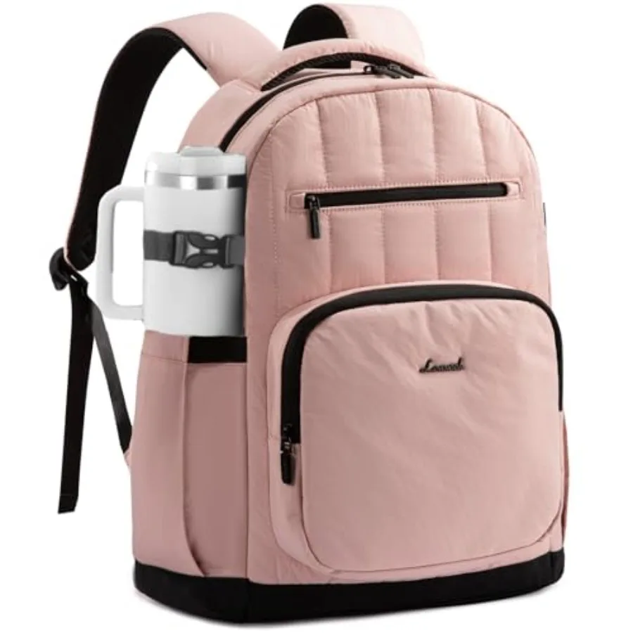 

Laptop Backpack for Women with Giant Tumbler Holder Pocket Puffer Travel College Work Backpack Purse for Teacher Nurse Waterpro