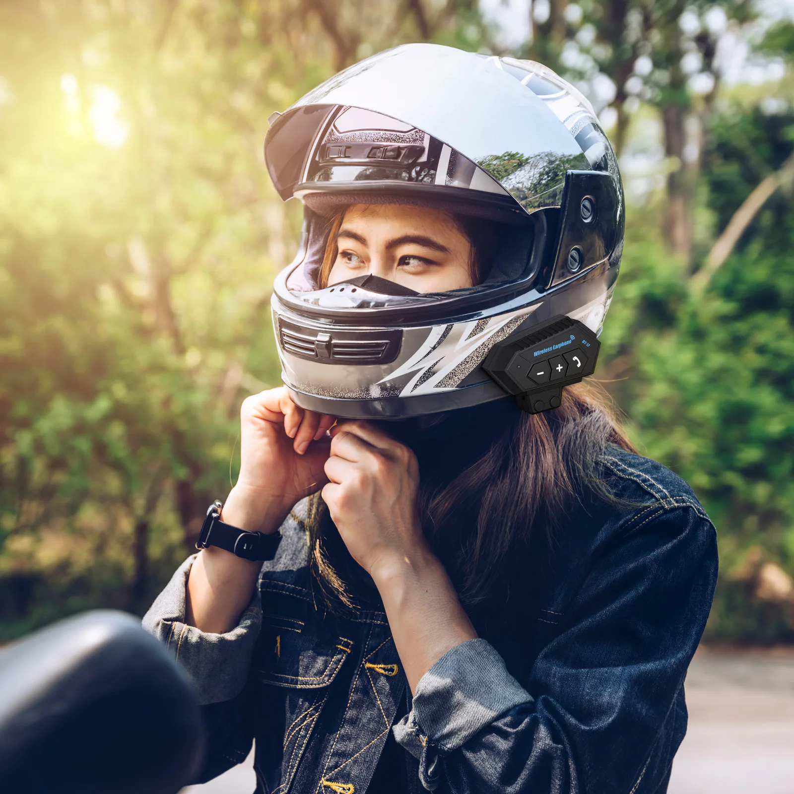 Interkom Motor Nirkabel IP67 Tahan Air Headphone Headset Motor Kompatibel dengan Helm Vintage