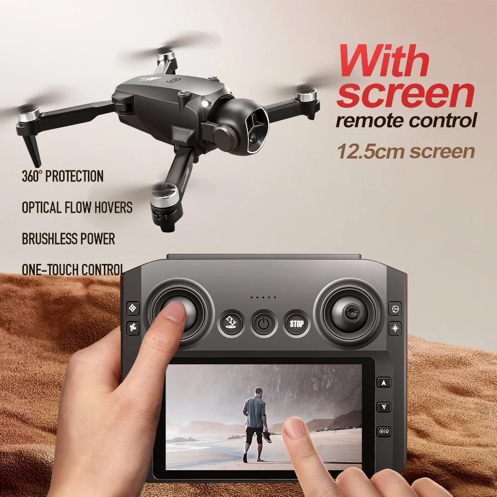 

New Aerial Drone M7 8K HD Camera Headless Mode Brushless Folding Screen Optical Flow Obstacle Positioning Hovering Aircraft