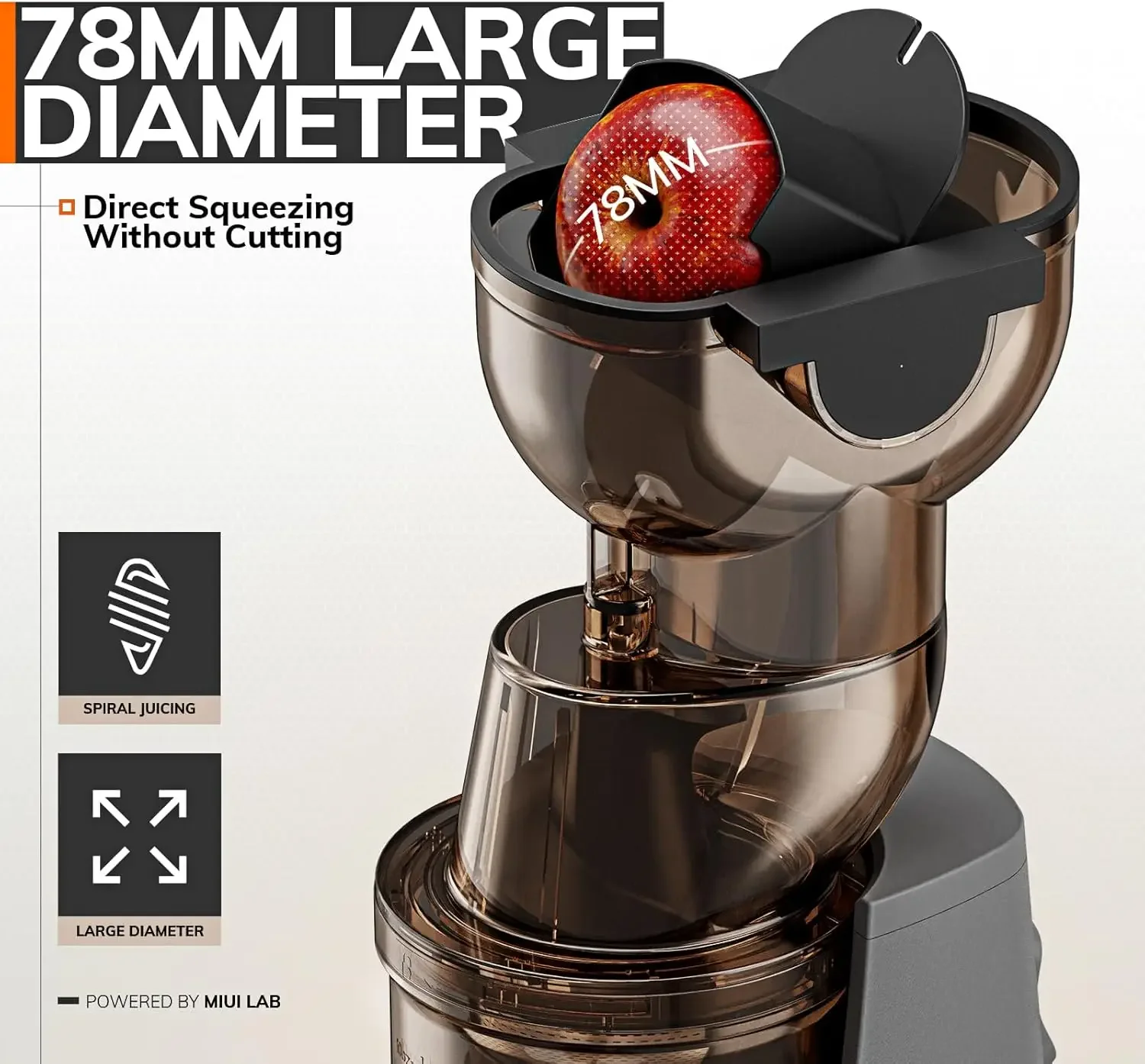 Efficient Slow Masticating Juicer Machines for Cold Pressing - Wide Chute, Easy to Clean, Perfect for Celery, Fruit, and Vegetab