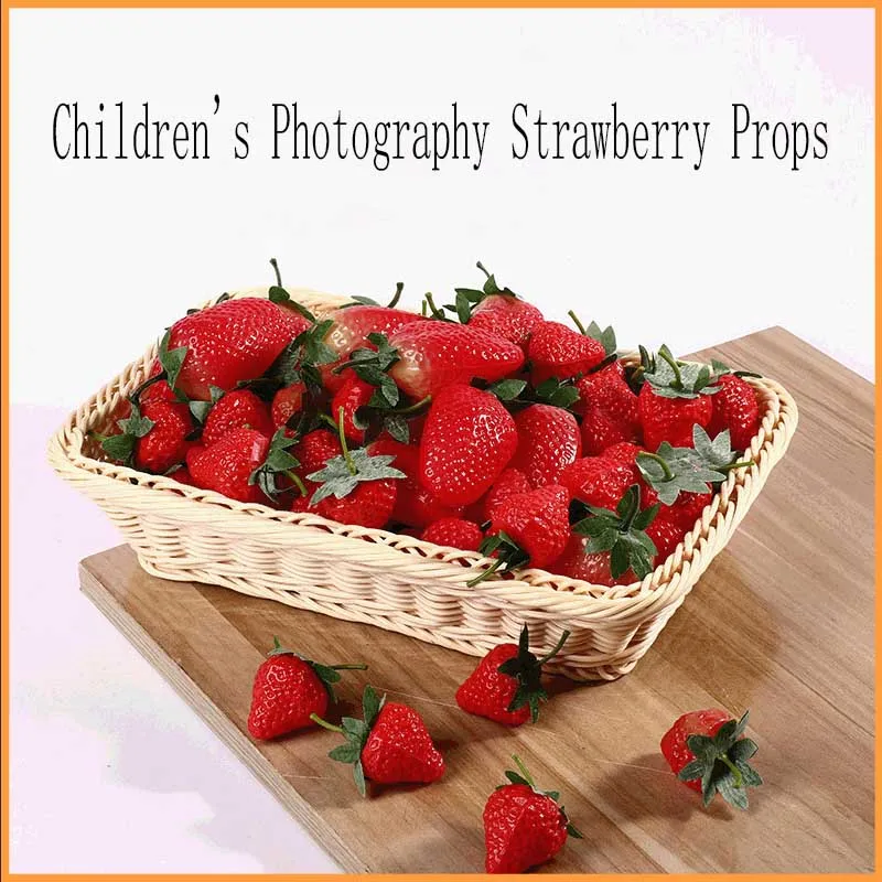 Kunstmatig Pvc Aardbei Kinderen Fotografie Rekwisieten Fruit Ornament Decoratie Baby Pasgeboren Studio Shoot Foto Rekwisieten Accessoires