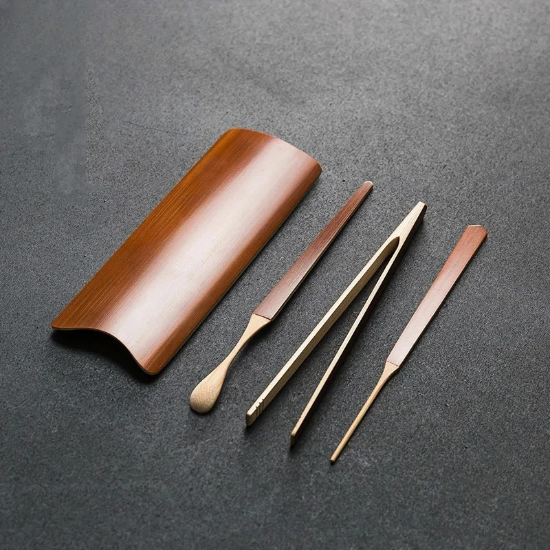 Bamboo Tea Four-piece Set Tea Bamboo Ware Kung Fu Accessories Teaspoon Tea Ceremony Six Gentlemen