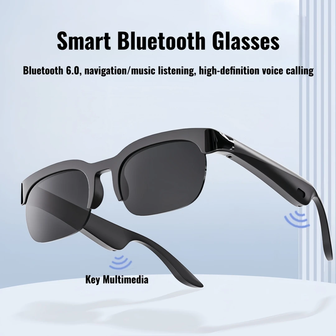 الذكية اللاسلكية V5.3 النظارات الشمسية متعددة الوظائف نظارات الاتصال اللاسلكي تشغيل الموسيقى في الهواء الطلق سماعات رياضية قابلة للشحن Hifi جودة الصوت Hd عدسة سوداء للجنسين التحكم باللمس عمر البطارية الطويلة حماية من الأشعة فوق البنفسجية #1