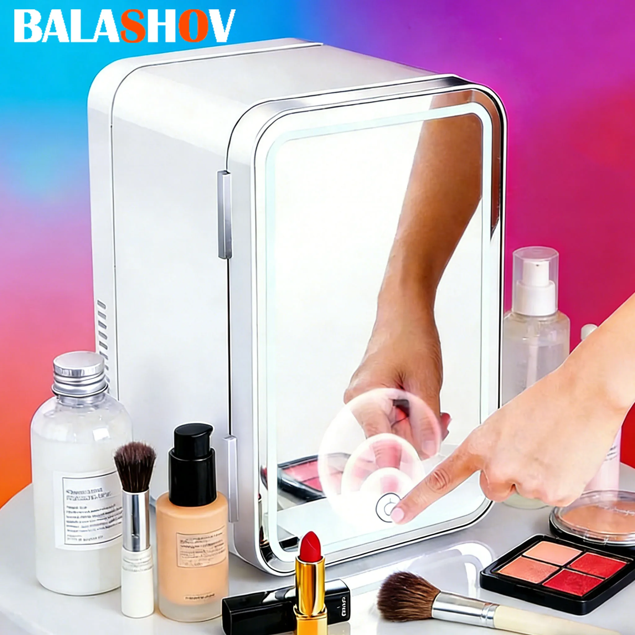 Mini Refrigerador de 4L/6L, Refrigerador Pequeño para Maquillaje, 12V/220V, Funciones de Refrigeración, Refrigerador para Auto y Oficina, Mini Nevera Portátil