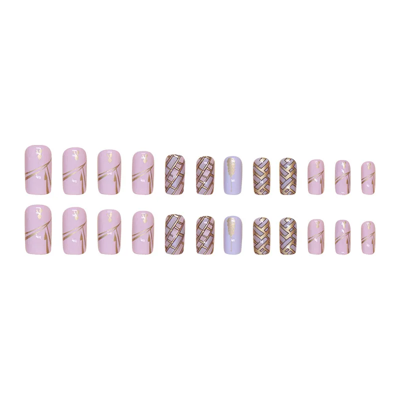 Destacável francês unhas falsas, bailarina design, cobertura completa, pressione sobre unhas, DIY unhas dicas, novo, 24pcs