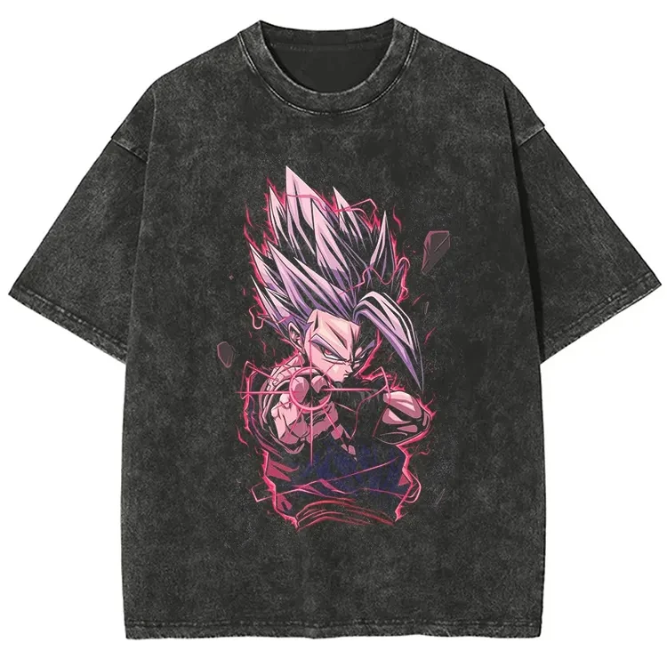 

Dragon Ball аниме Vegeta Harajuku винтажная стираная футболка из хлопка мужская уличная одежда больших размеров женские с короткими рукавами унисекс Y2k