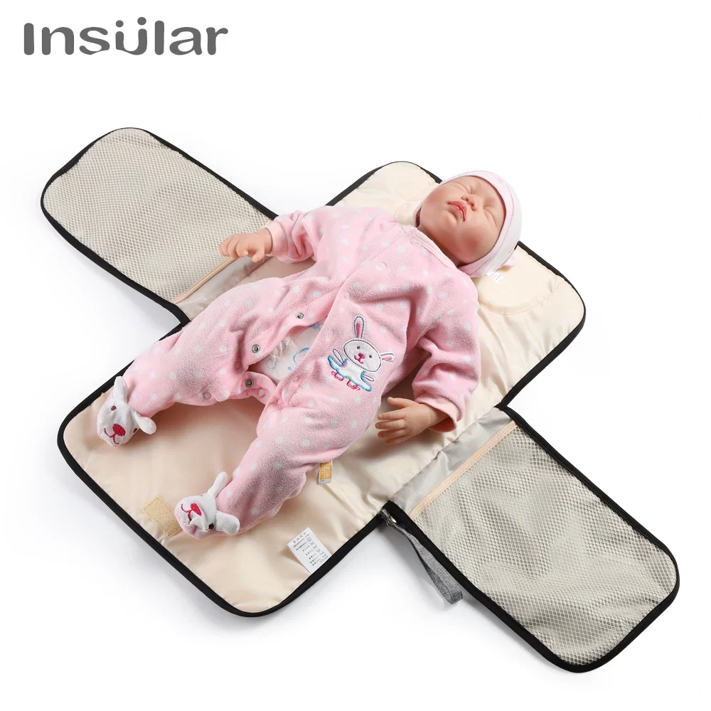 Portable Baby Changing Mat: Infant Multifunction Diaper Changing Pad for Newborns-2-in-1Waterproof Changing Pad with Storage Bag