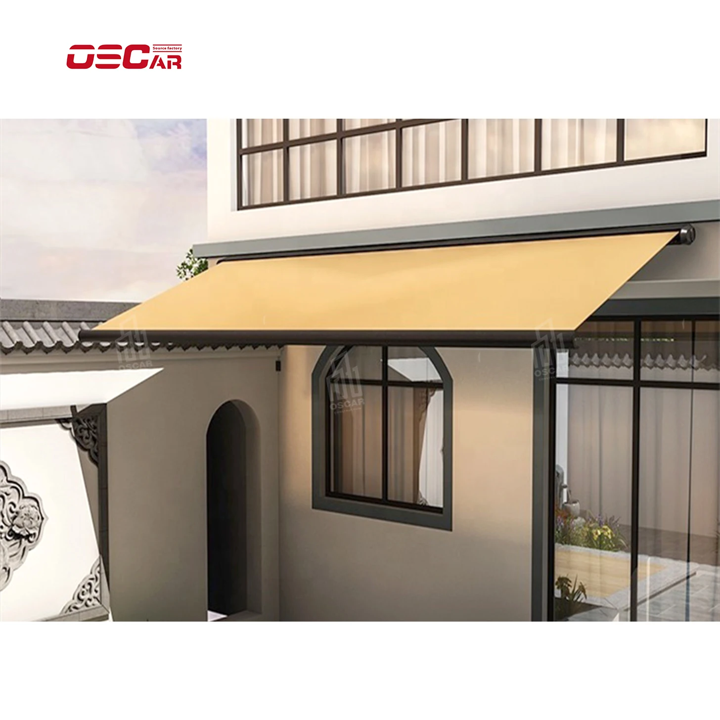 

Aluminum alloy frame outdoor sunshade motorized retractable awning for roof and balcony