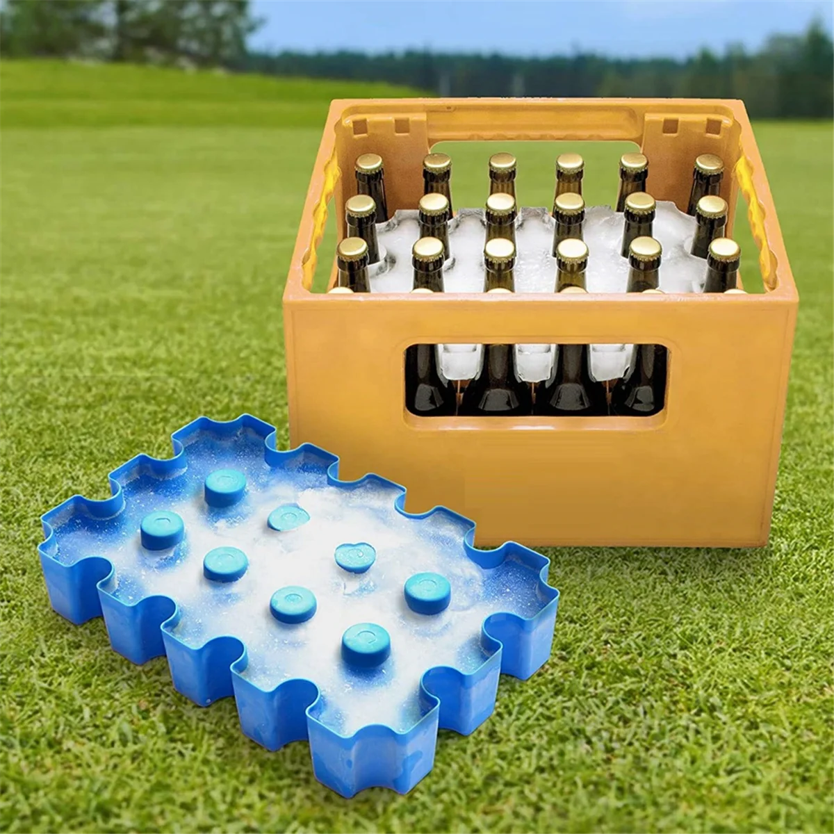 BOFO Beer Crate Ice Block, Beer Cooler Ice-Cube Tray for Beer Crates Gift Idea for Beer Drinkers