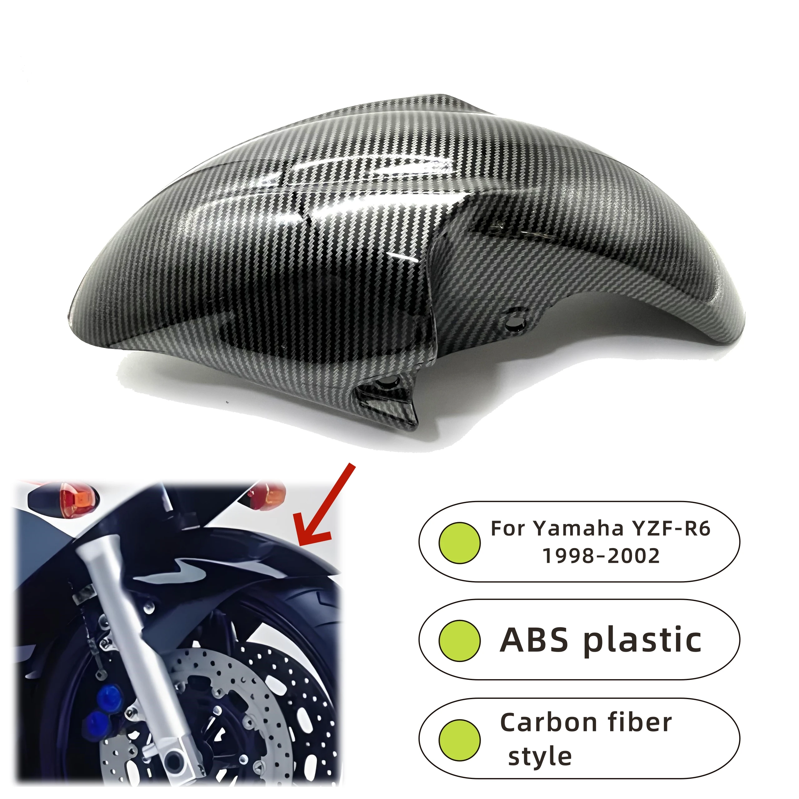 

For Yamaha YZF-R6 1998–2002 Front Fender Mudguard Splash Cover Fairing Accessories