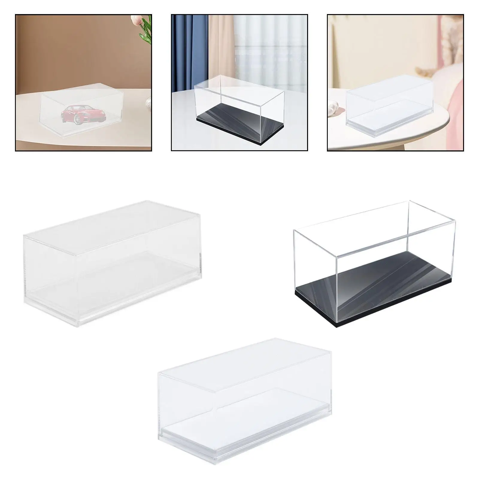 

Transparent Acrylic Display Case Protector Tabletop Modern Dustproof Protect Showcase for Small Toys Mini Action Figures