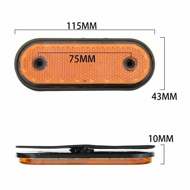 2 Red 2 Amber Markerings Light Side Marker 20LED 24V Trusk Lamp Pickup Truck Side Marker Lights For Truck