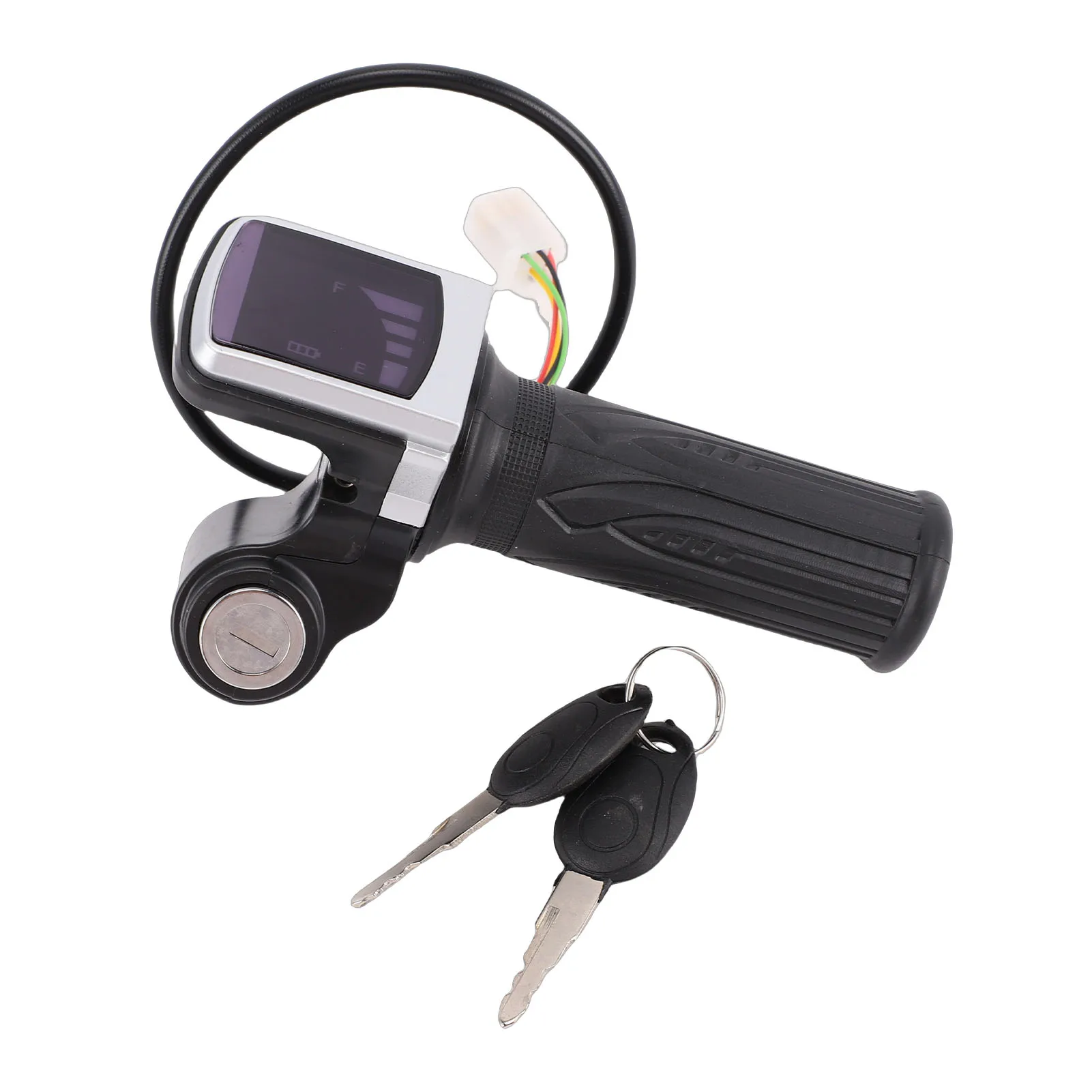 

Electric Scooter Throttle Grip with LED Display Electric Bike Half Twist Throttle Grip Lock Key Set Electric Bike Throttle Grip