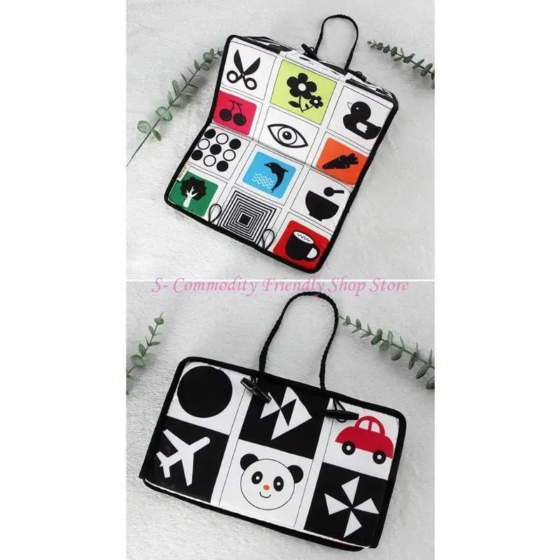 

85AE Infant Baby Car for Seat Back Hanging Folding Mirror Travel Portable Cartoon Patterns Toddlers Learning Cognitive High