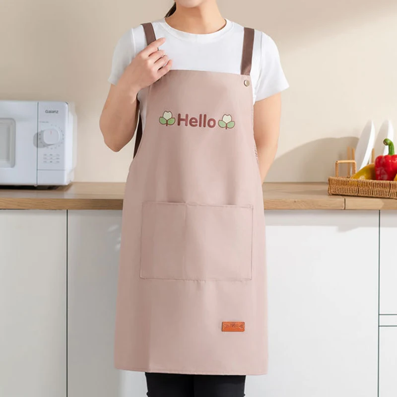 Avental de cozinha à prova d'água, à prova de óleo, conveniente, bolso, chef, cozinha, homens, mulheres, barista, manicure, trabalho, uniforme de garçom